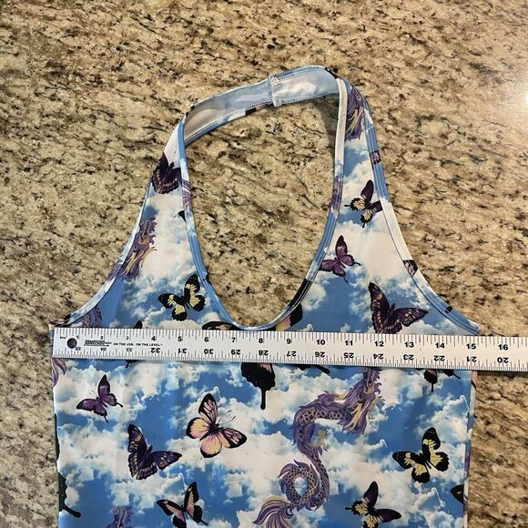 Delias Size L UR Highway to heaven halter butterfly retro 90s y2k print dress - Picture 8 of 9